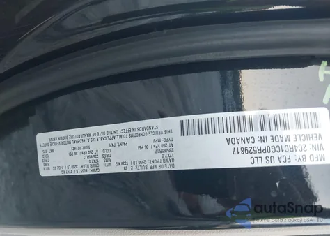 2023 Chrysler Voyager Lx z USA, uszkodzony, nr VIN 2C4RC1CG0PR529817